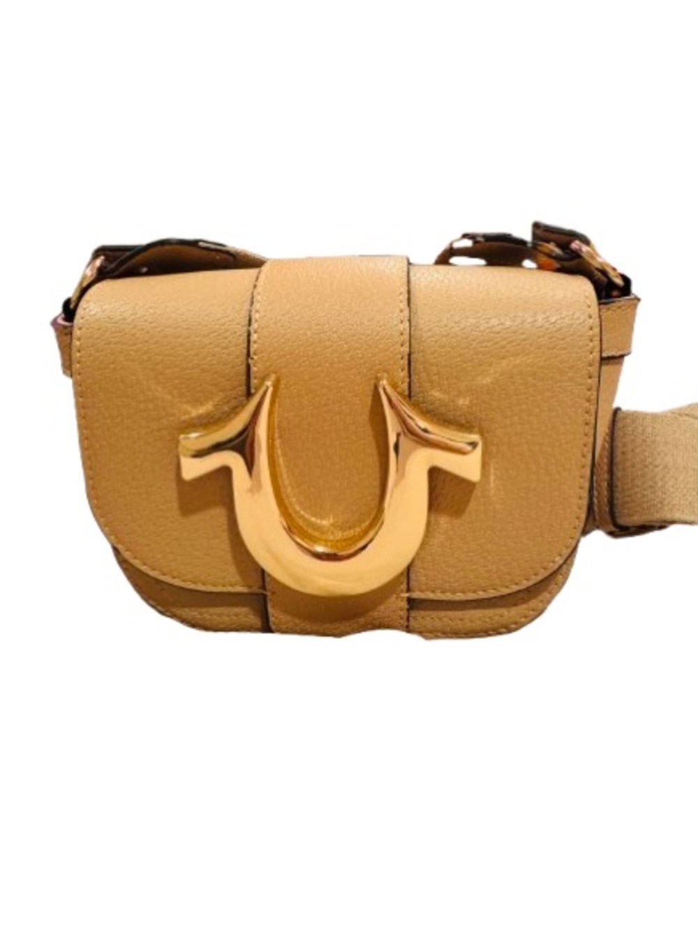 Tan Leather Crossbody Bag with Gold Accent TRUE RELIGION.